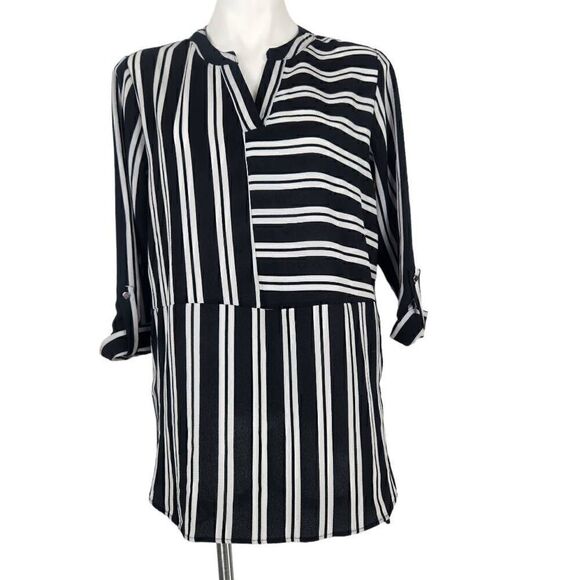 Cocomo stripe high low mock neck top Size medium y2k - Picture 1 of 7